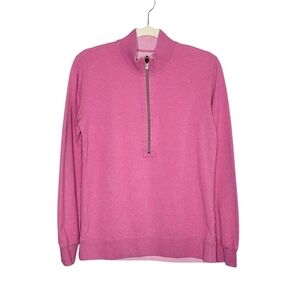 Tommy Bahama Womens Pink Half Zip Pullover Sweatshirt Size S Mock Neck Midweight
